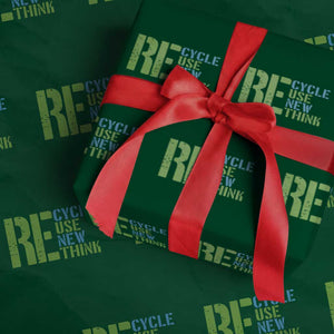 Recycle Reuse Renew Rethink Wrapping Paper Roll Earth Day TS12 Green Print Your Wear