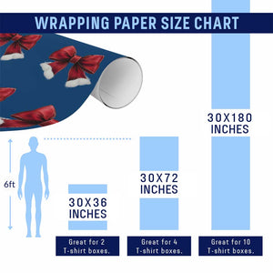 Red Coquette Bow Santa Xmas Vibe Wrapping Paper Roll TS02 Print Your Wear