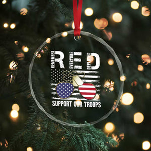 Red Friday Crystal Glass Ornament R.E.D Remember Everyone Deployed American Flag Glasses Dog Tag TS02 Print Your Wear
