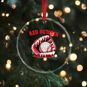 Red October Crystal Glass Ornament Baseball Drip Ice Cream Sprinkles Baseball Glove TS10 Print Your Wear