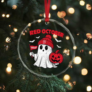 Red October Halloween Ghost Crystal Glass Ornament Philadelphia Spooky Pumpkin Baseball Fan TS10 Print Your Wear