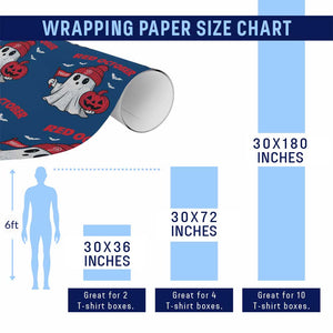 Red October Halloween Ghost Wrapping Paper Roll Philadelphia Spooky Pumpkin Baseball Fan TS10 Print Your Wear
