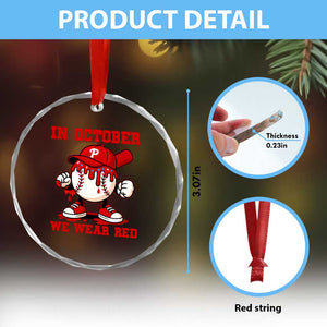 Red October Philly Crystal Glass Ornament Philadelphia Baseball Drip Boy TS10 Print Your Wear