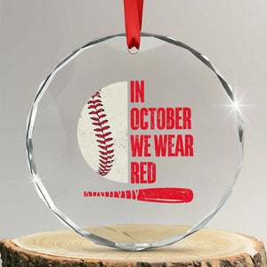 Red October Philly Crystal Glass Ornament Retro Philadelphia Baseball Fan TS10 Transparent Glass 3'' Circle Print Your Wear