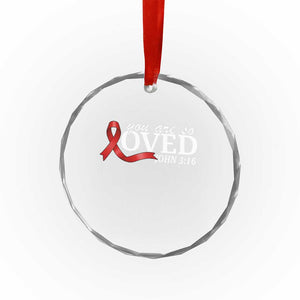 Red Ribbon Christian Crystal Glass Ornament Cross Bible Verse Inspirational Religious Faith TS14 Print Your Wear