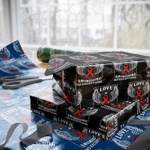Red Ribbon Christian Wrapping Paper Roll Cross Minimal Faith HIV Awareness Religious TS14 Black Print Your Wear