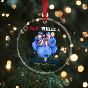 Red White and Blueberries Crystal Glass Ornament Charlie Kirk Tribute 1993 2025 Memorial TS02 Print Your Wear