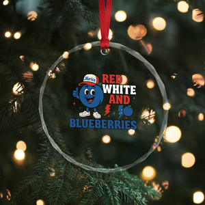 Red White and Blueberries Crystal Glass Ornament Patriotic Fruit Cartoon Graphic TS02 Print Your Wear