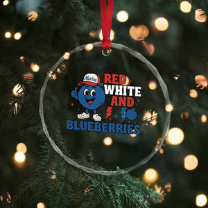 Red White and Blueberries Crystal Glass Ornament Patriotic Fruit Cartoon Graphic TS02 Print Your Wear