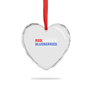 Red White and Blueberries Heart Crystal Glass Ornament Patriotic Tribute Memorial TS02 Print Your Wear