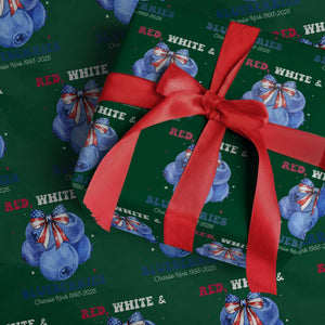 Red White and Blueberries Wrapping Paper Roll Charlie Kirk Tribute 1993 2025 Memorial TS02 Green Print Your Wear