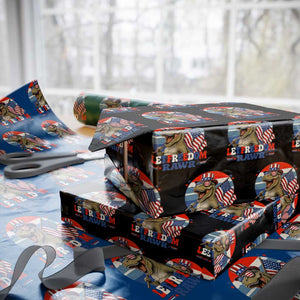 Red White Blue Dinosaur Pride Wrapping Paper Roll Let Freedom Rawr