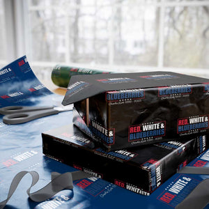 Red White Blueberries Wrapping Paper Roll Charlie Kirk Inspired Patriotic Memorial Freedom TS10 Black Print Your Wear