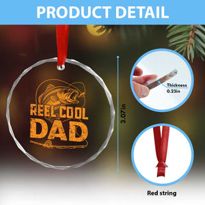 Reel Cool Dad Crystal Glass Ornament Funny Fishing Fisherman Fathers Day TS10 Print Your Wear