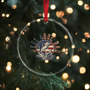 Reel Cool Dad Graphic Crystal Glass Ornament 4th Of July Fishing Patriotic Dad TS12 Print Your Wear