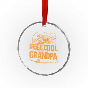 Reel Cool Grandpa Crystal Glass Ornament Funny Fishing Fisherman Fathers Day TS10 Print Your Wear
