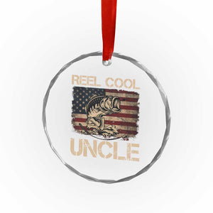 Reel Cool Uncle Crystal Glass Ornament Funny Fishing USA Flag Patriotic Fisherman Fathers Day TS10 Print Your Wear
