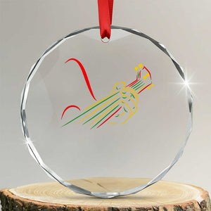 Reggae Guitar Crystal Glass Ornament Rasta Music Gift for Guitar Lovers TS10 Transparent Glass 3'' Circle Print Your Wear