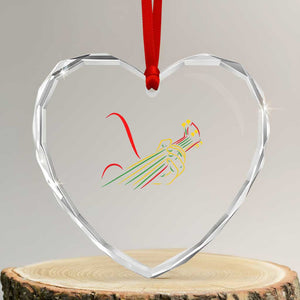 Reggae Guitar Heart Crystal Glass Ornament Rasta Music Gift for Guitar Lovers TS10 Transparent Glass 3'' Heart Print Your Wear