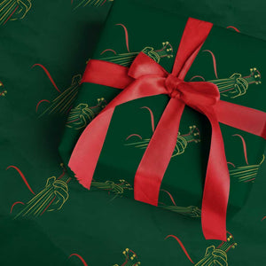 Reggae Guitar Wrapping Paper Roll Rasta Music Gift for Guitar Lovers TS10 Green Print Your Wear