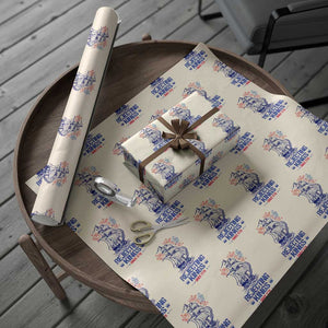 Rejecting Kings Since 1776 Wrapping Paper Roll Vintage Patriotic Ship 4th Of July Fireworks TS02 Beige Print Your Wear