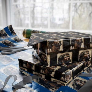 Religious Black Jesus With Crown Of Thorns Wrapping Paper Roll TS11 Black Print Your Wear