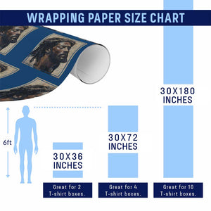 Religious Black Jesus With Crown Of Thorns Wrapping Paper Roll TS11 Print Your Wear
