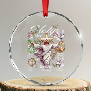 Religious Christian Easter Holy Week Christ Jesus Crystal Glass Ornament TS11 Transparent Glass 3'' Circle Print Your Wear