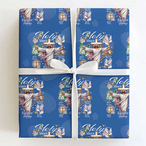 Religious Christian Easter Holy Week Christ Jesus Wrapping Paper Roll TS11 Royal Blue Print Your Wear