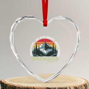 Religious Christian Waymaker Heart Crystal Glass Ornament Promise Keeper Light In The Darkness Miracle Worker TS11 Transparent Glass 3'' Heart Print Your Wear