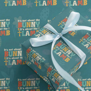 Religious Easter Wrapping Paper Roll Retro Its Not About The Bunny Its About The Lamb TS10 Teal Print Your Wear