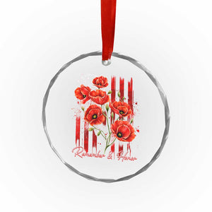 Remember And Honor Memorial Day Crystal Glass Ornament Red Poppy Flowers TS11 Print Your Wear