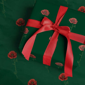 Remember Memorial Day Red Poppy Veteran Military Army Wrapping Paper Roll TS11 Green Print Your Wear