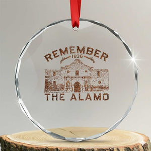 Remember The Alamo Crystal Glass Ornament Texas Souvenir History San Antonio Pride TS10 Transparent Glass 3'' Circle Print Your Wear