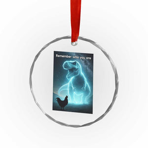 Remember Who You Are Crystal Glass Ornament Funny Evolution Joke Meme Chicken Dinosaur TS10 Print Your Wear