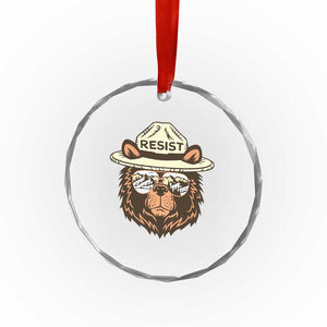 Resist Bear Retro Vintage Crystal Glass Ornament TS02 Print Your Wear