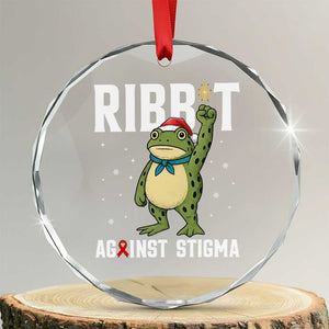 Resist Frog AIDS Awareness Christmas Crystal Glass Ornament Funny Portland Activist Meme HIV Support Red Ribbon - Print Your Wear