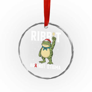 Resist Frog AIDS Awareness Christmas Crystal Glass Ornament Funny Portland Activist Meme HIV Support Red Ribbon - Print Your Wear