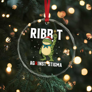 Resist Frog AIDS Awareness Christmas Crystal Glass Ornament Funny Portland Activist Meme HIV Support Red Ribbon - Print Your Wear