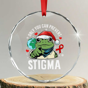 Resist Frog AIDS Awareness Christmas Crystal Glass Ornament Only You Can Prevent Stigma - Print Your Wear
