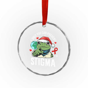 Resist Frog AIDS Awareness Christmas Crystal Glass Ornament Only You Can Prevent Stigma - Print Your Wear