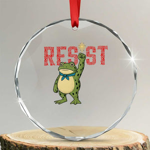 Resist Frog AIDS Awareness Crystal Glass Ornament Portland Activist Political Meme HIV Support Red Ribbon TS14 Transparent Glass 3'' Circle Print Your Wear