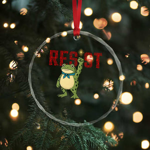 Resist Frog AIDS Awareness Crystal Glass Ornament Portland Activist Political Meme HIV Support Red Ribbon TS14 Print Your Wear