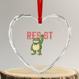 Resist Frog AIDS Awareness Heart Crystal Glass Ornament Portland Activist Political Meme HIV Support Red Ribbon TS14 Transparent Glass 3'' Heart Print Your Wear