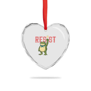Resist Frog AIDS Awareness Heart Crystal Glass Ornament Portland Activist Political Meme HIV Support Red Ribbon TS14 Print Your Wear
