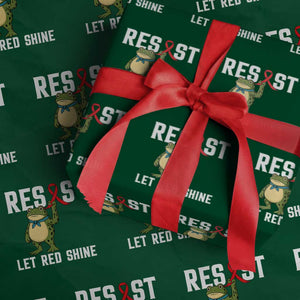 Resist Frog AIDS Awareness Wrapping Paper Roll Funny Portland Activist Meme HIV Support Red Ribbon TS14 Green Print Your Wear