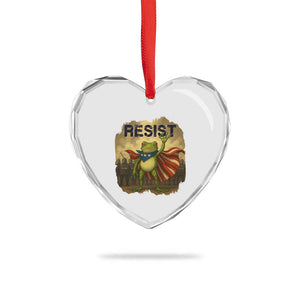 Resist Frog Christian Christmas Heart Crystal Glass Ornament Funny Polittical 2025 Meme TS14 Print Your Wear