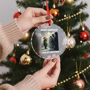 Resist Frog Christmas Crystal Glass Ornament Funny Portland Protest ICE Activist Meme - Print Your Wear