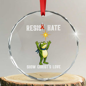 Resist Frog Crystal Glass Ornament Christian HIV Awareness Red Ribbon TS14 Transparent Glass 3'' Circle Print Your Wear