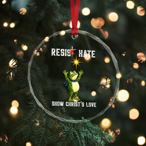Resist Frog Crystal Glass Ornament Christian HIV Awareness Red Ribbon TS14 Print Your Wear